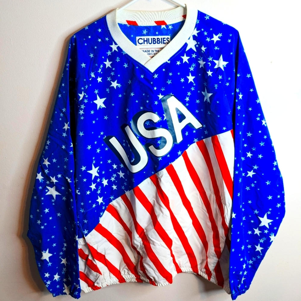 Chubbies - USA Pullover - SIZE XL - Red White & Blue - Stipes Stars - AWESOME
